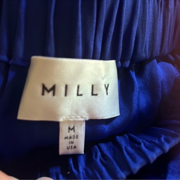 Sold ! Milly cobalt blue off the shoulder silk dress - Picture 7 of 7
